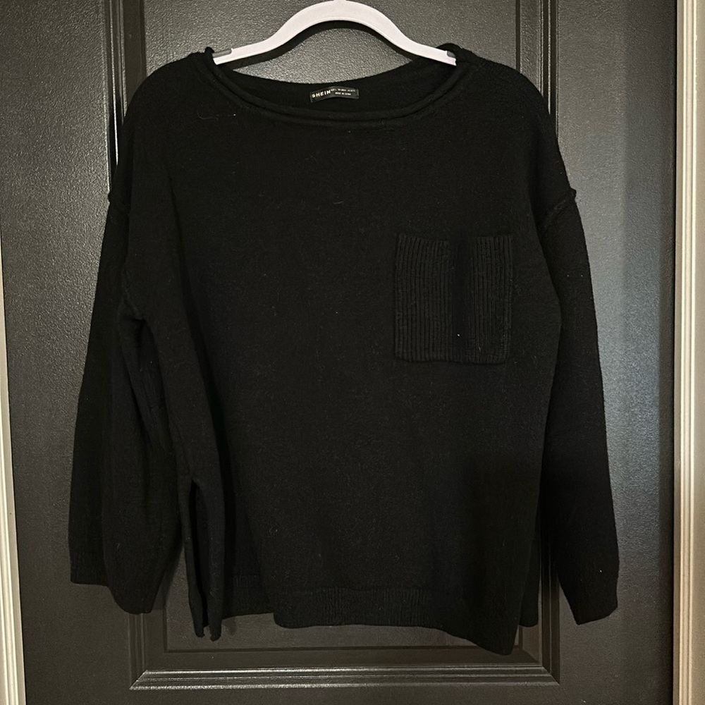 black sweater